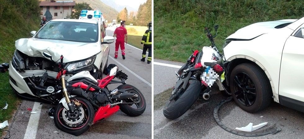 Scontro auto-moto, due centauri elitrasportati in codice rosso all’ospedale Santa Chiara